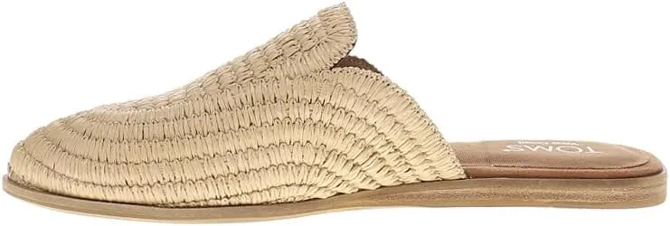 TOMS Womens Jade Raffia Mule Flats Casual - Beige