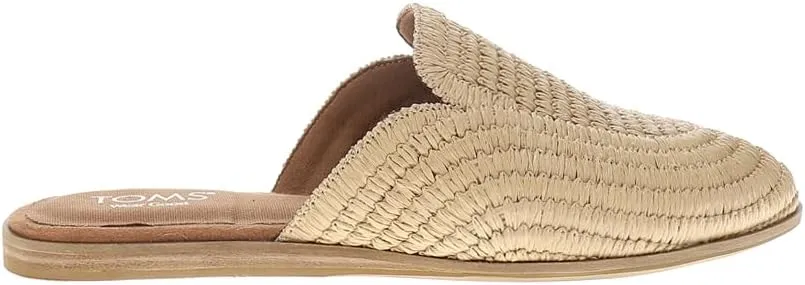 TOMS Womens Jade Raffia Mule Flats Casual - Beige