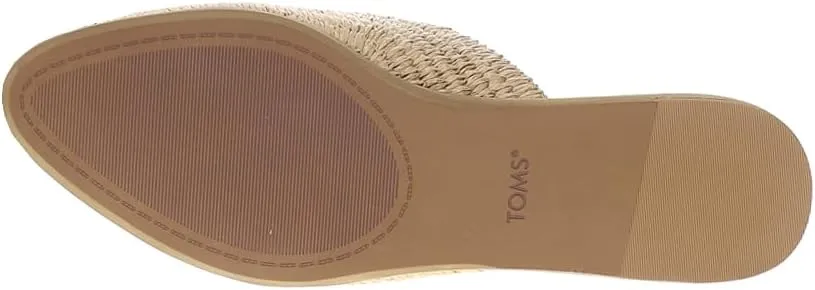 TOMS Womens Jade Raffia Mule Flats Casual - Beige