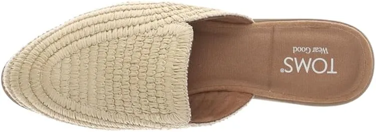 TOMS Womens Jade Raffia Mule Flats Casual - Beige