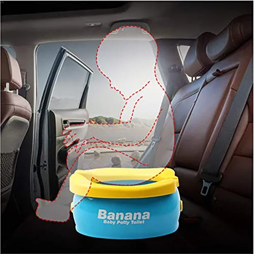 TOP19046 Potty Training Seat - Cute Banana Toilet Seat Trainer Portable Foldable Potty for Kids Boys Girls