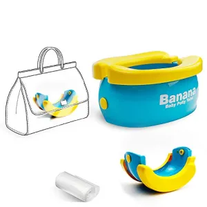 TOP19046 Potty Training Seat - Cute Banana Toilet Seat Trainer Portable Foldable Potty for Kids Boys Girls
