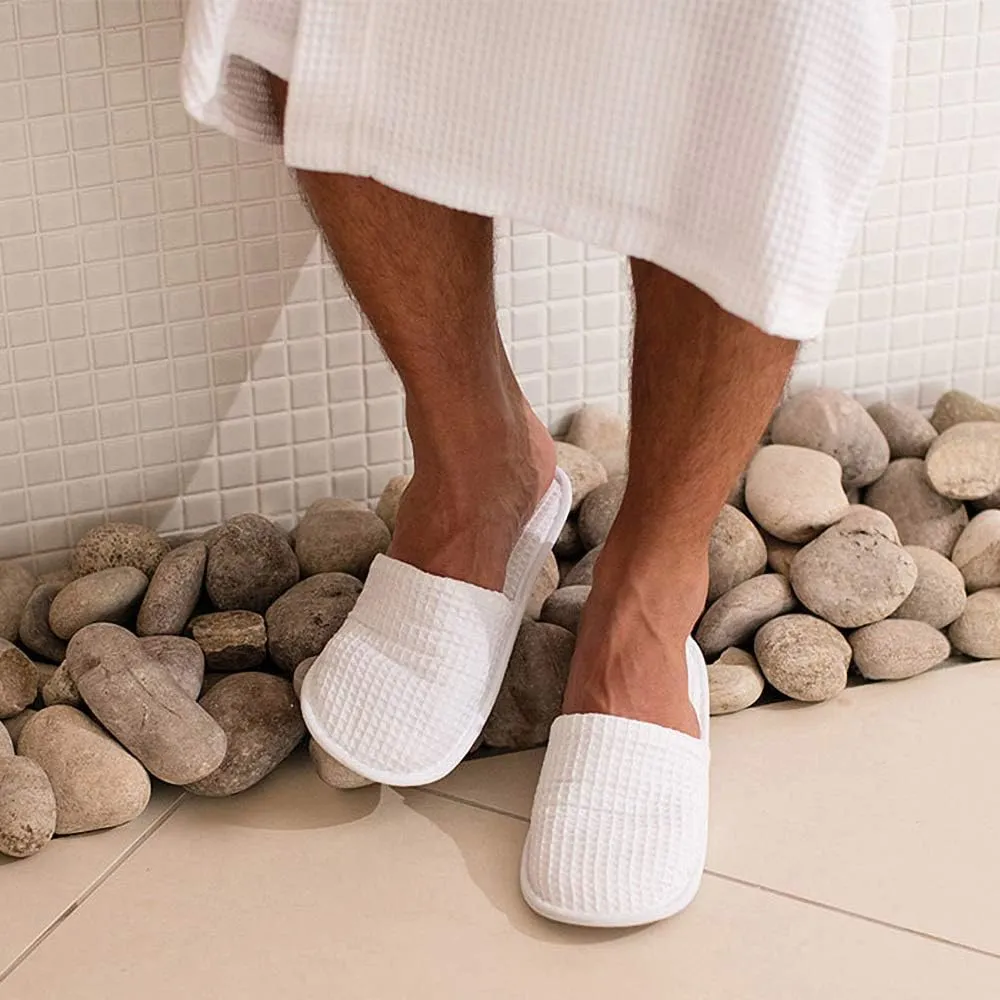 Towel City Unisex Waffle Mule Closed Toe Slippers
