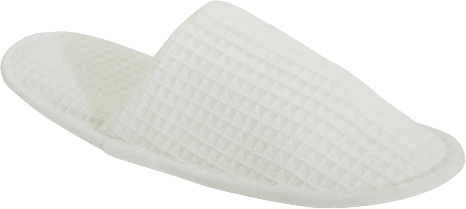 Towel City Unisex Waffle Mule Closed Toe Slippers