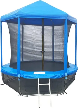 Trampoline Canopy Without Frame, 6FT 8FT 10FT 12FT 14FT 16FT Trampoline Sun Shade Cover, Oxford Fabric Rainproof Trampoline Tent Sunshade, Outdoor Trampolines Accessories,Blue,10 FT / 3.05 Meters