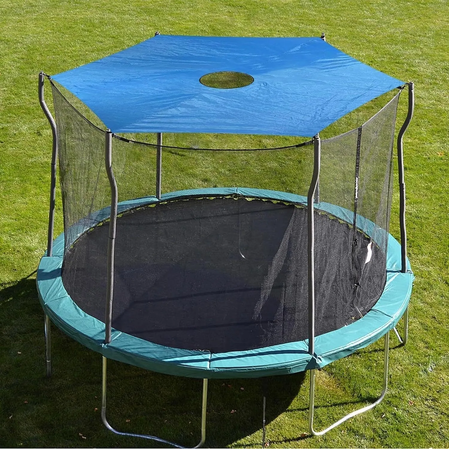 Trampoline Cover Sun Shade Protective, UV Resistance Trampoline Tent, Round Trampoline Shade Canopy Cover for Outdoor Backyard Playground(Blue,12ft-6 Poles)