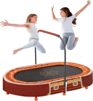 Trampoline for Kids, 55" Toddlers Foldable Rebounder Trampoline w/Sponge Handle, Safety Padded, Exercise Oval Trampoline for Indoor Outdoor Workout, Play Gift for Age 3  (Pirate Ship)