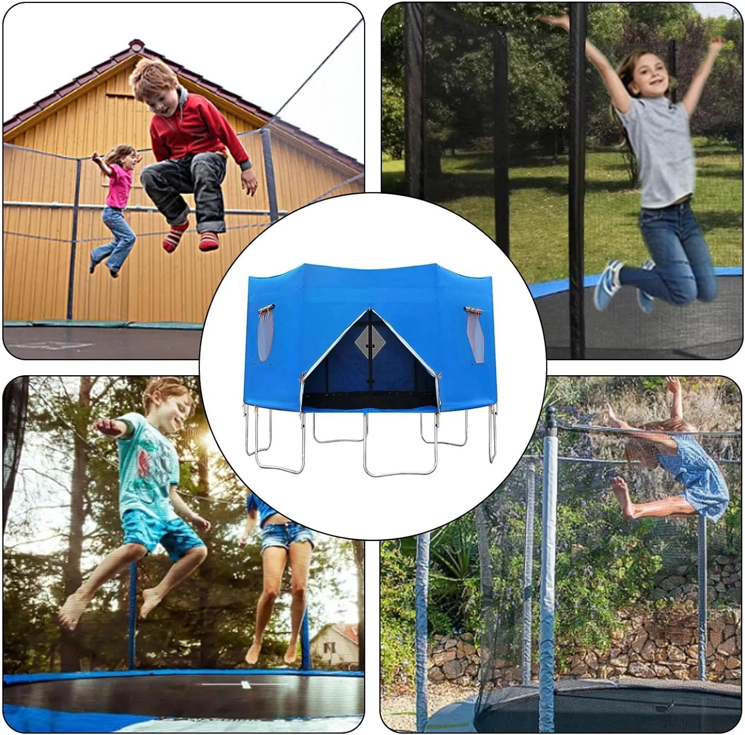 Trampoline Tent, Oxford Cloth Trampoline Shade Cover, 6ft, 8ft, 10ft, 12ft, 14ft, 15ft Trampoline Tent, Trampoline Cover with Window and Skylight, Trampoline Canopy(8FT-6)