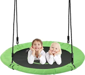 Tree Swings for Kids Outdoor, 40 Inch Diameter 600lb Weight & Adjustable Hanging Ropes Tree Swings, Great for Playground Swing, Backyard and Playroom(Green)