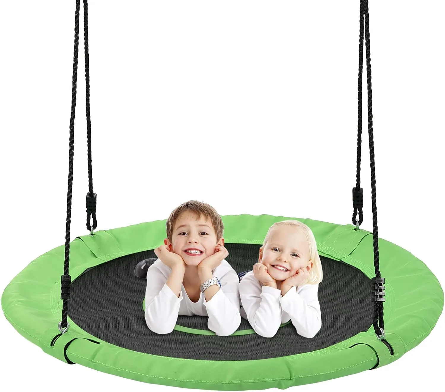 Tree Swings for Kids Outdoor, 40 Inch Diameter 600lb Weight & Adjustable Hanging Ropes Tree Swings, Great for Playground Swing, Backyard and Playroom(Green)
