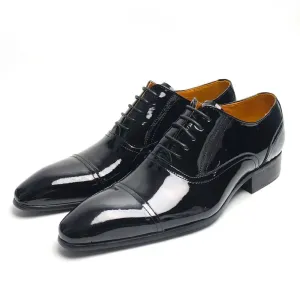 TREKHE | Formal Gloss Oxford – Black Patent Elegance