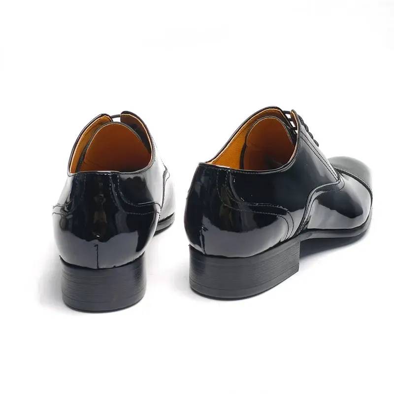 TREKHE | Formal Gloss Oxford – Black Patent Elegance