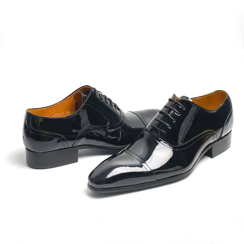 TREKHE | Formal Gloss Oxford – Black Patent Elegance