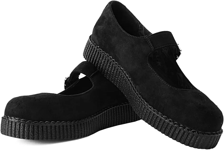 T.U.K. Faux Suede Viva Low Mary Jane Shoes for Women, Round Toe Ankle Strap Oxford Dress Shoes
