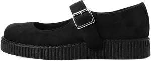 T.U.K. Faux Suede Viva Low Mary Jane Shoes for Women, Round Toe Ankle Strap Oxford Dress Shoes