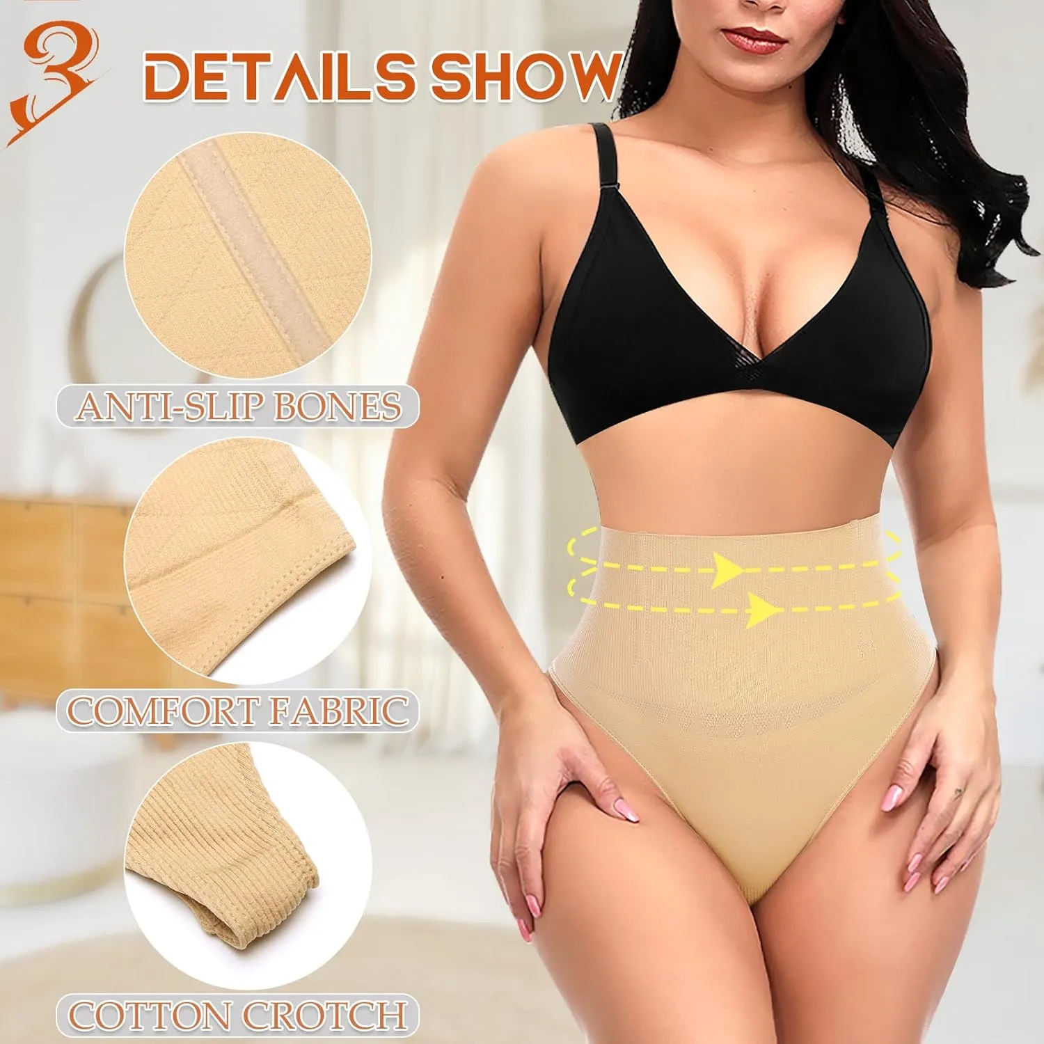 Tummy Control Thong Shapewear for Women High Waist Shaping Underwear Seamless Body Shaper Panties Girdle