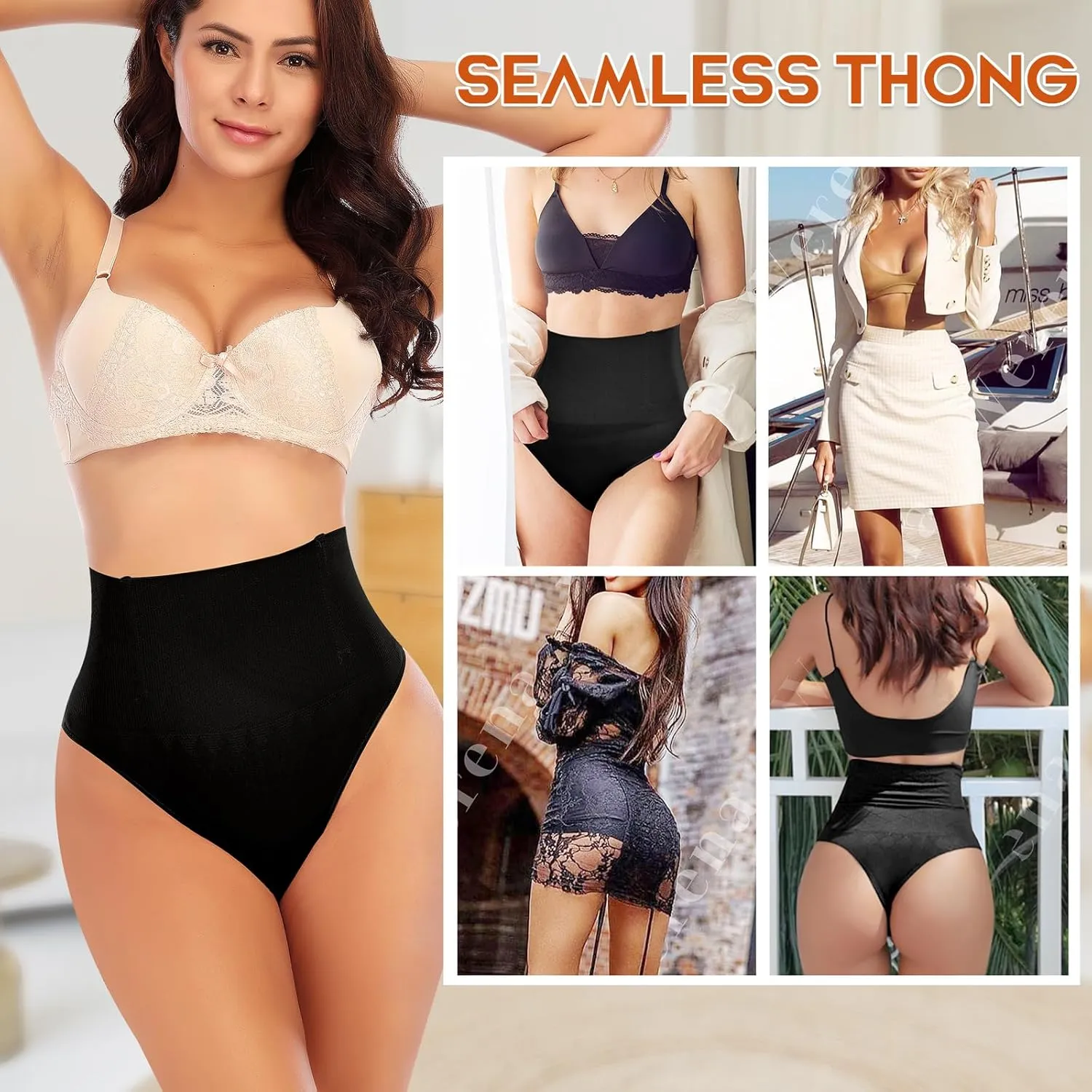 Tummy Control Thong Shapewear for Women High Waist Shaping Underwear Seamless Body Shaper Panties Girdle
