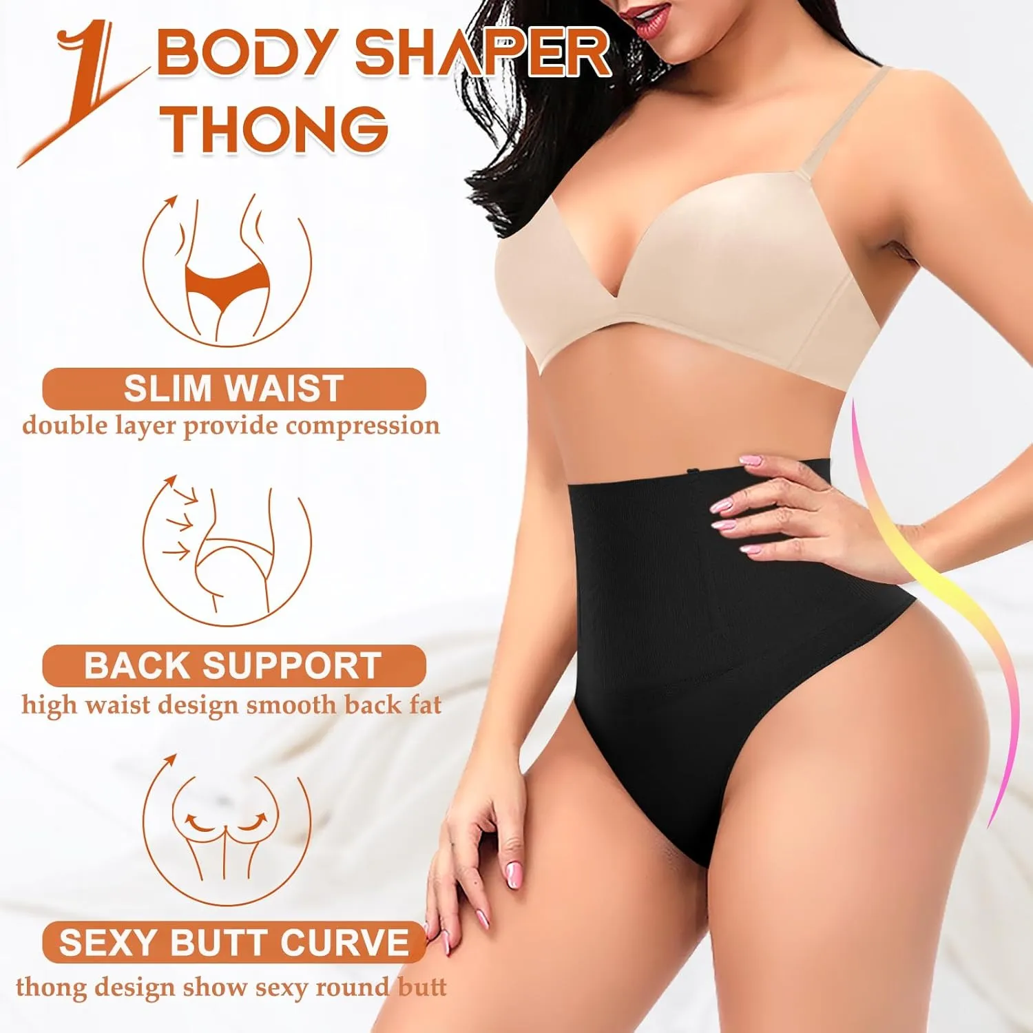Tummy Control Thong Shapewear for Women High Waist Shaping Underwear Seamless Body Shaper Panties Girdle