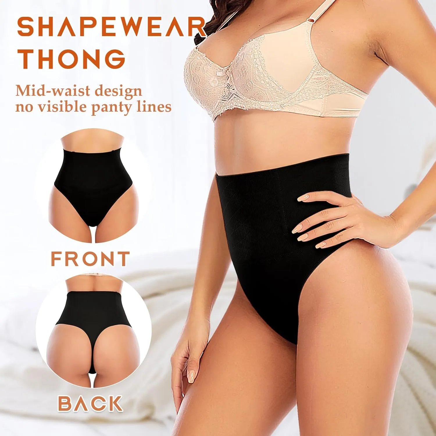 Tummy Control Thong Shapewear for Women High Waist Shaping Underwear Seamless Body Shaper Panties Girdle