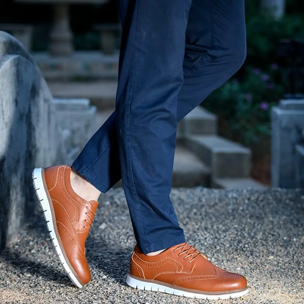 UPIShi Men's Hybrid Brogue Oxford Leather Lace-up Wingtip Dress Shoes