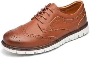 UPIShi Men's Hybrid Brogue Oxford Leather Lace-up Wingtip Dress Shoes