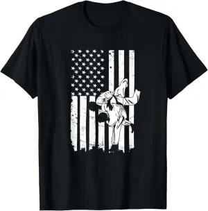 US Flag Quote for a Patriotic Jiu Jitsu Trainer T-Shirt