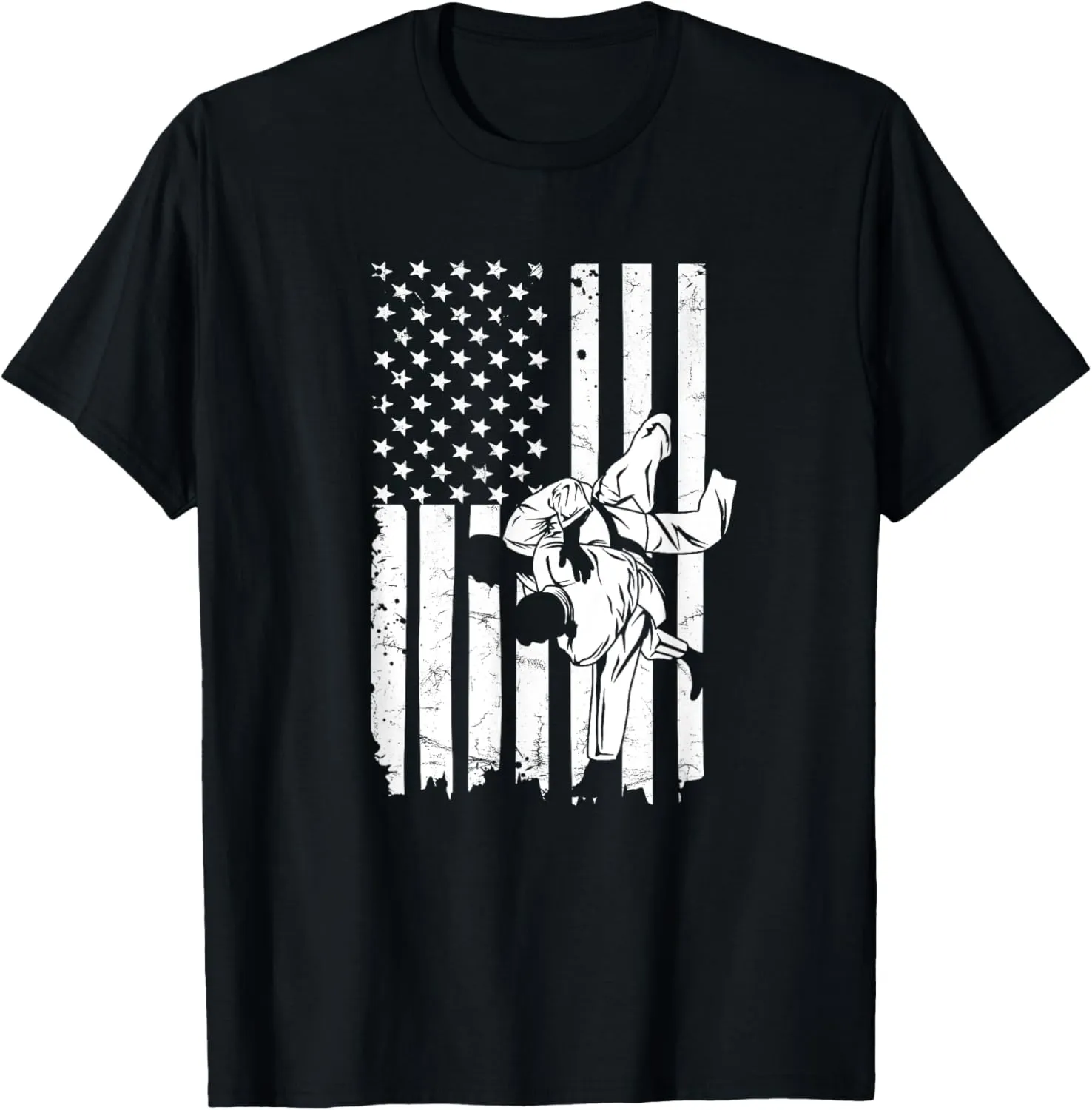 US Flag Quote for a Patriotic Jiu Jitsu Trainer T-Shirt