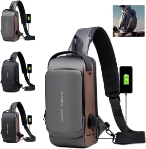 USB Charging Sport Sling Anti-theft Shoulder Bag, Anti Theft Sling Bag, Waterproof Shoulder Backpack, Sports Crossbody Bag