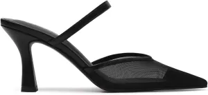 USIMAD Women's Mesh Mule Heels with Memory Foam Insole Pointy Toe Arch Support