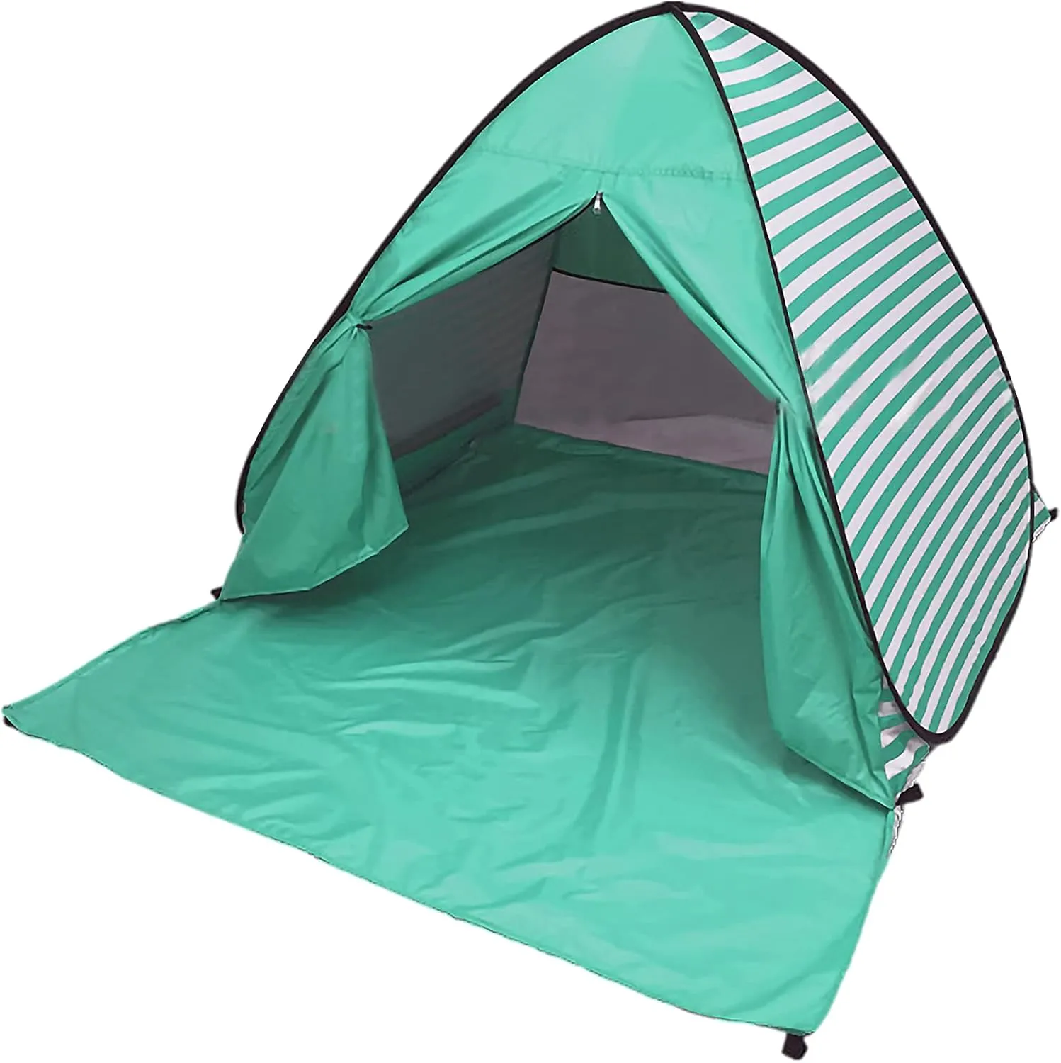 UV-Protection Pop-Up Beach Tent Portable Foldable Quick Set-Up Sun Shelter Cover with Zipper Door