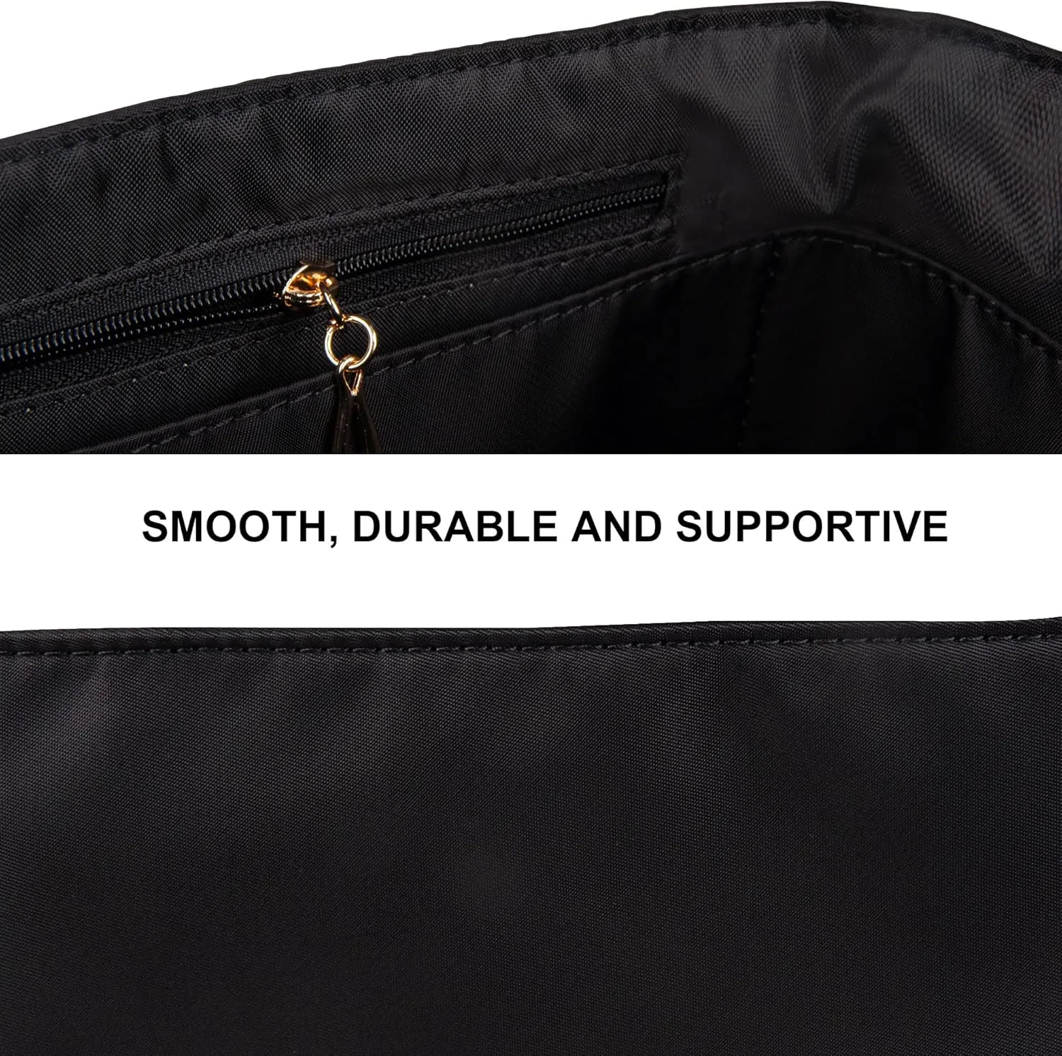 Vercord Handbag Purse Organizer Insert Tote Bag Shaper for Picotin 18/22 with Zipper Pocket Black Medium