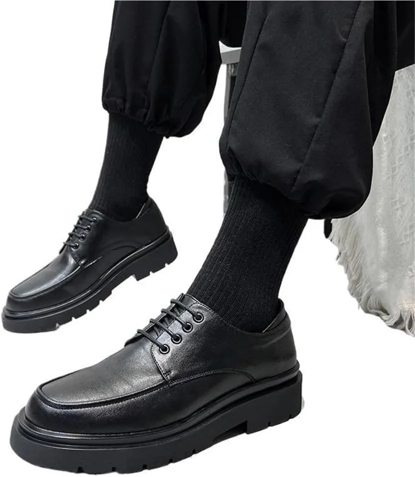 Versatile Casual Platform Round Toe Retro Dress Oxfords Lace Up Work Office Business Shoes
