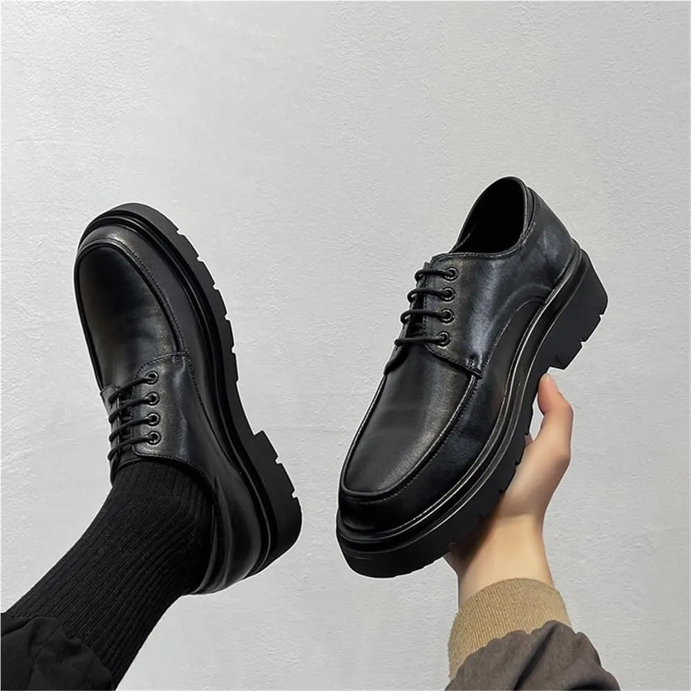 Versatile Casual Platform Round Toe Retro Dress Oxfords Lace Up Work Office Business Shoes