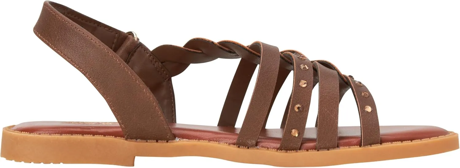 Vince Camuto Girls Sandals - Open Toe Braided Strap Dress Sandals with Rhinestones, Summer Shoes for Easter Travel & Parties
