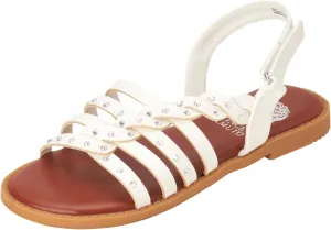 Vince Camuto Girls Sandals - Open Toe Braided Strap Dress Sandals with Rhinestones, Summer Shoes for Easter Travel & Parties
