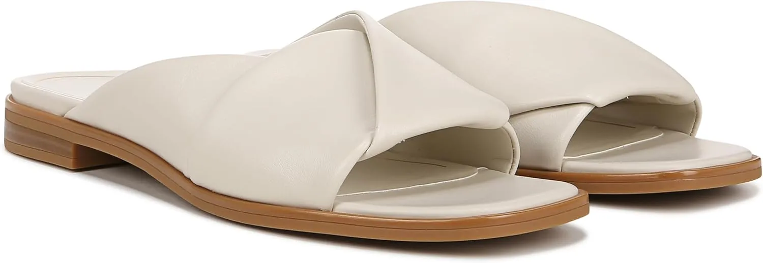Vionic Women's Poppy Miramar Slide Comfortable Flat Sandals- Supportive Dressy Sandals Comfort Shoes That Includes a Concealed Orthotic Insole Sizes 5-12