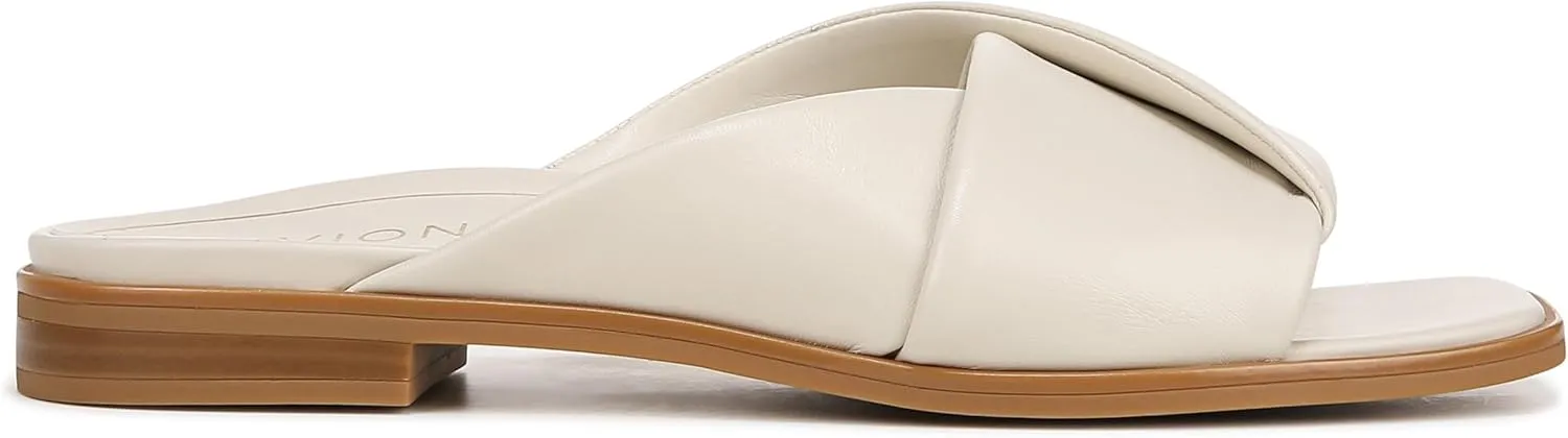 Vionic Women's Poppy Miramar Slide Comfortable Flat Sandals- Supportive Dressy Sandals Comfort Shoes That Includes a Concealed Orthotic Insole Sizes 5-12