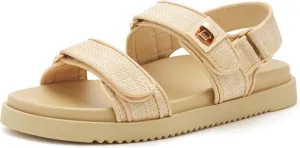 vodvob Women’s Flat Sandals with Soft Cushioned Footbed Open Toe Slides Adjustable Slip On Slippers for Summer