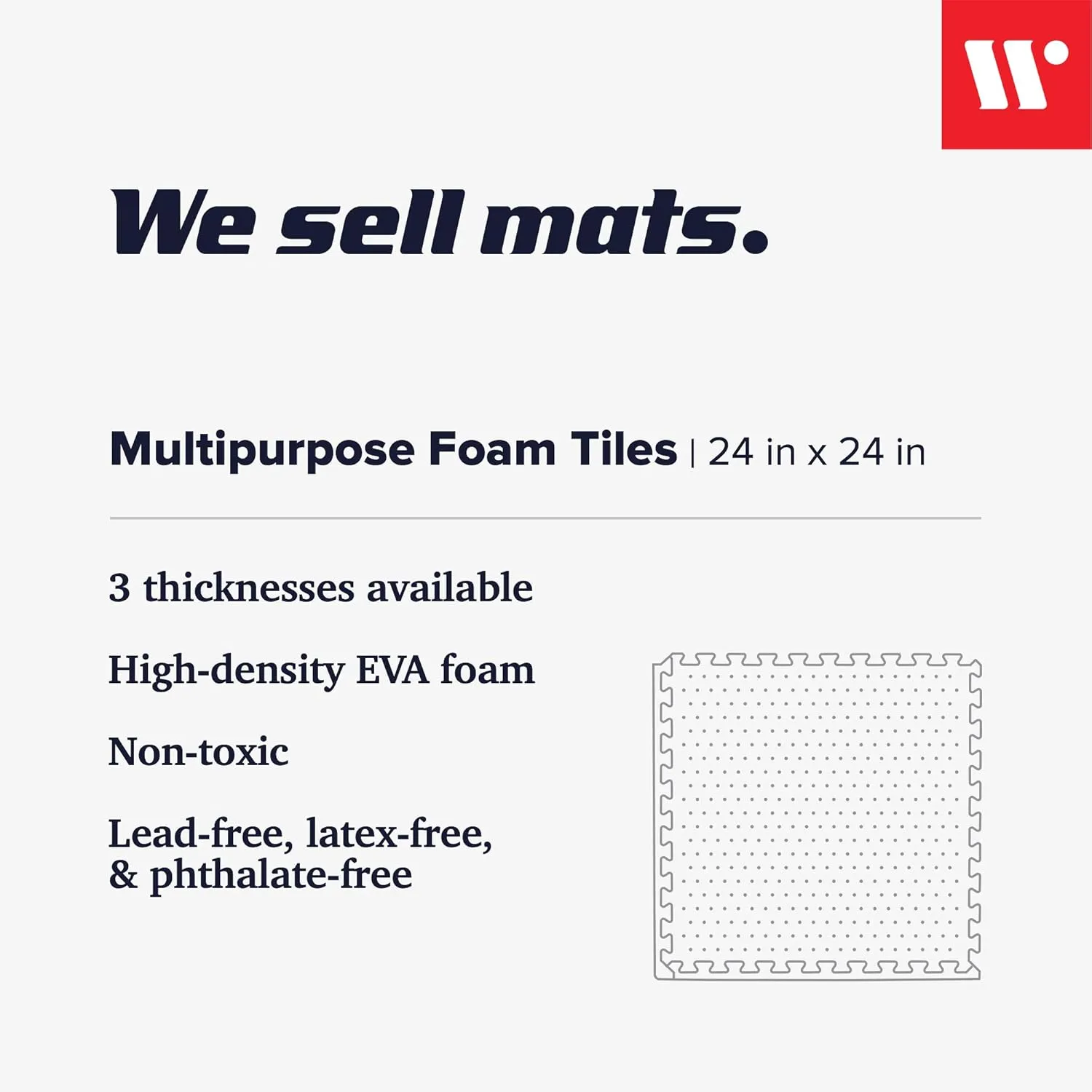 We Sell Mats 3/8 Inch Thick Multipurpose Exercise Floor Mat