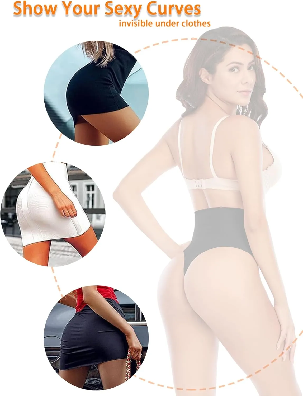 Werena Tummy Control Thong Shapewear for Women Seamless Shaping Thong Panties Body Shaper Underwear