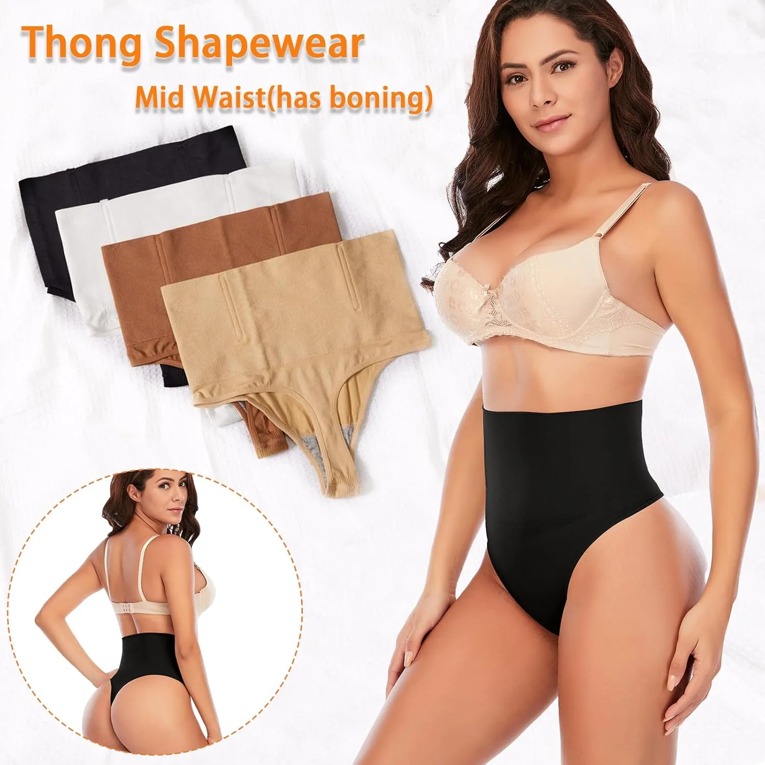 Werena Tummy Control Thong Shapewear for Women Seamless Shaping Thong Panties Body Shaper Underwear