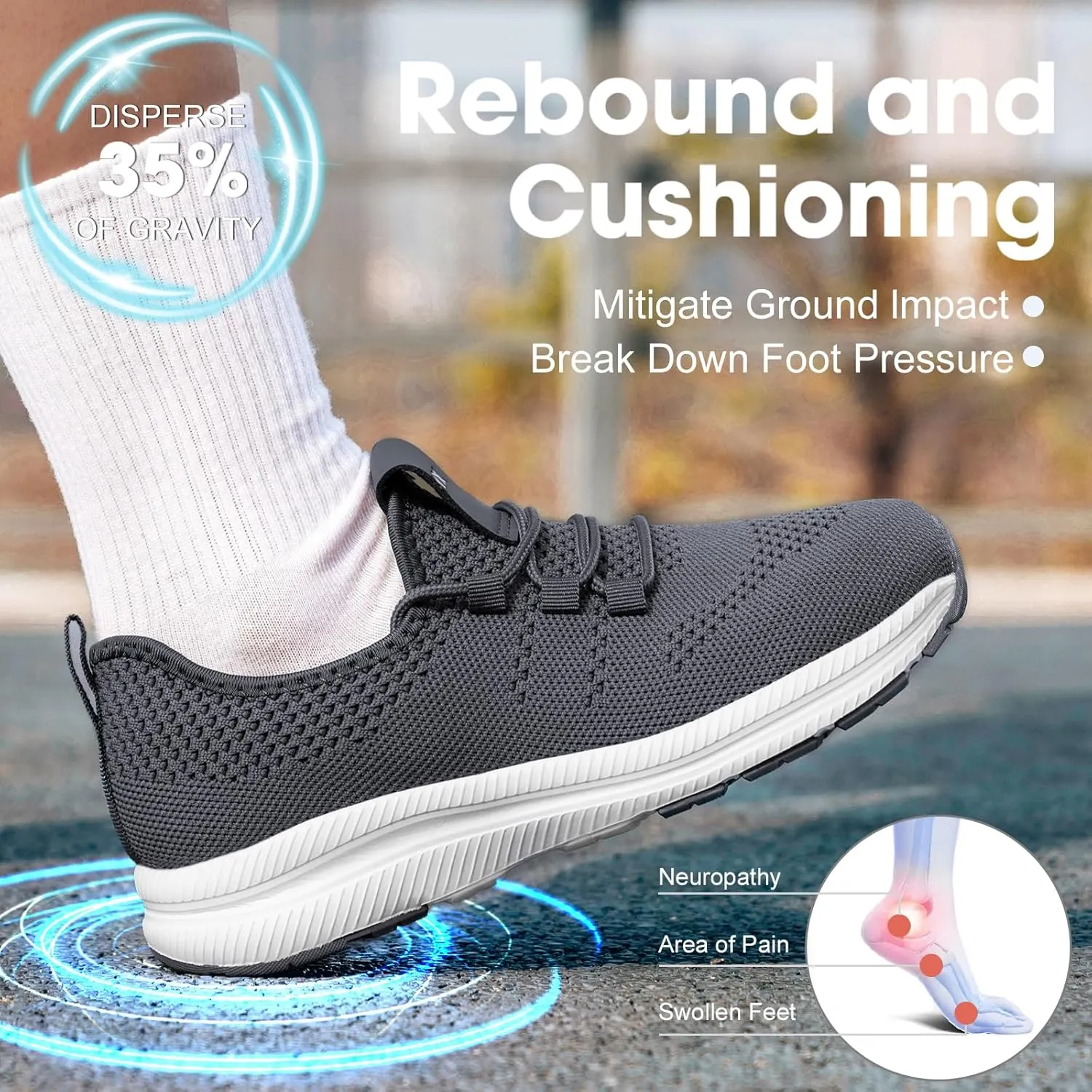 Wide Toe Box Shoes Women Non-Slip Wide Width Sneakers Ultra Light Extra Wide Road Running Shoes for Women Breathable Tennis Walking Gym Workout Trainer 5.5-11.5