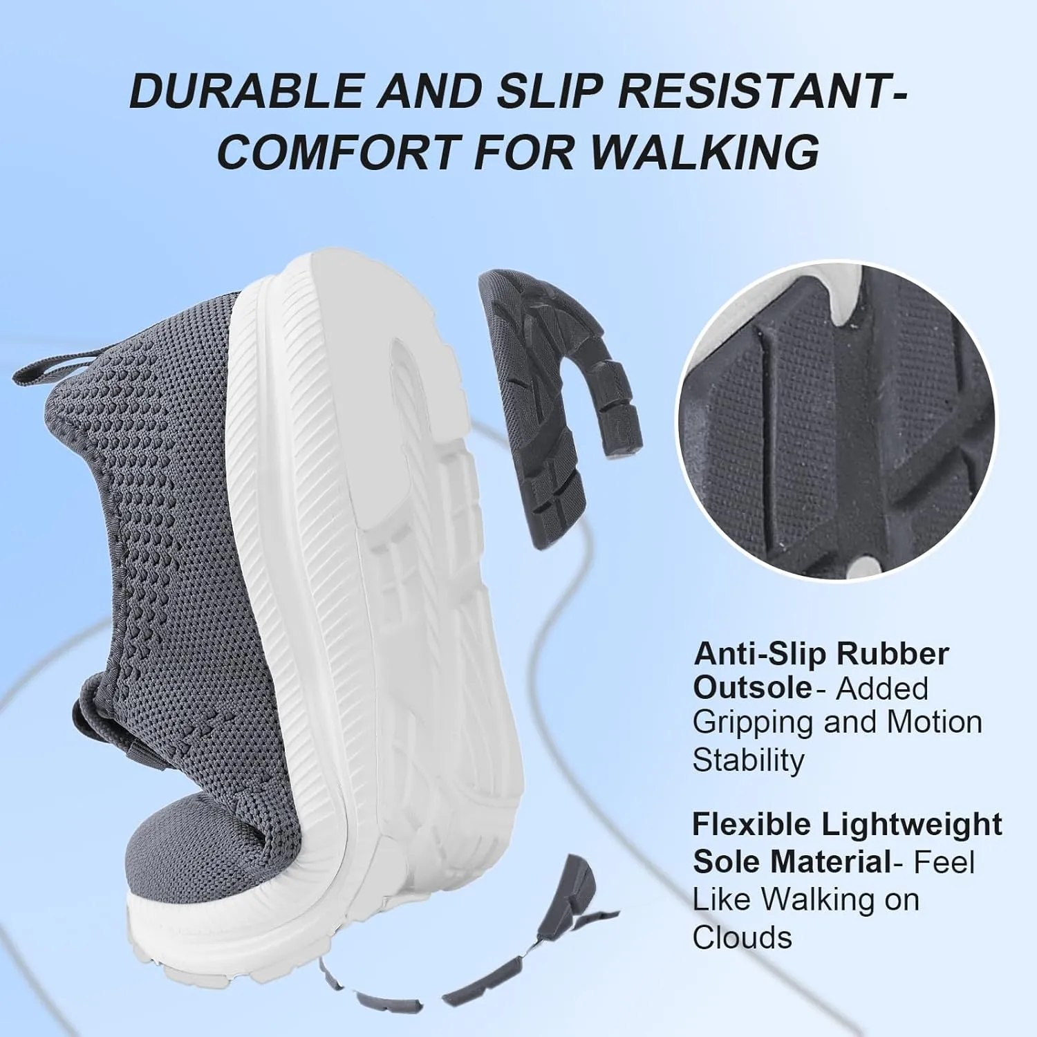 Wide Toe Box Shoes Women Non-Slip Wide Width Sneakers Ultra Light Extra Wide Road Running Shoes for Women Breathable Tennis Walking Gym Workout Trainer 5.5-11.5