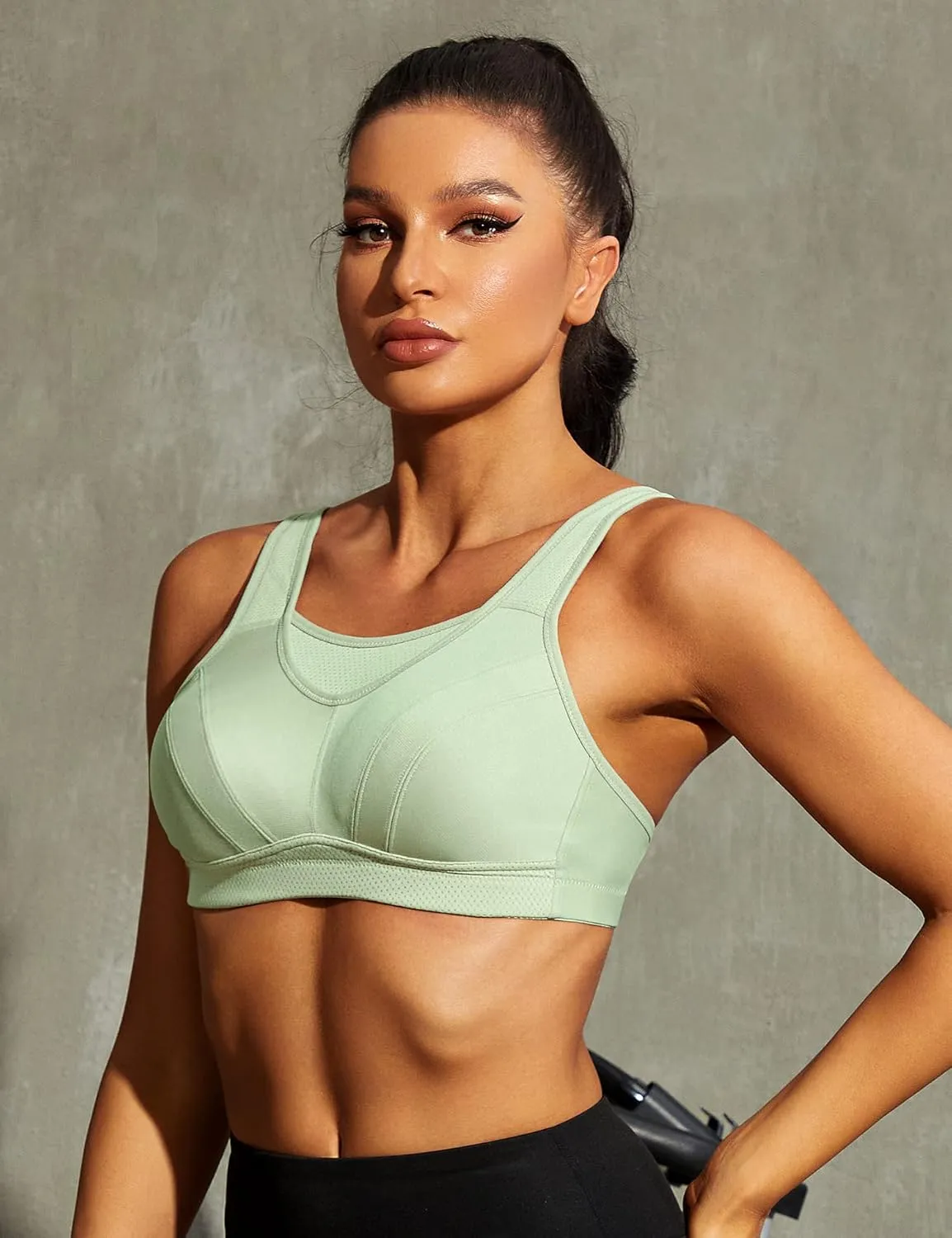 Wingslove High Impact Sports Bras for Women Plus Size Non Padded Wirefree Workout Bra Bounce Control
