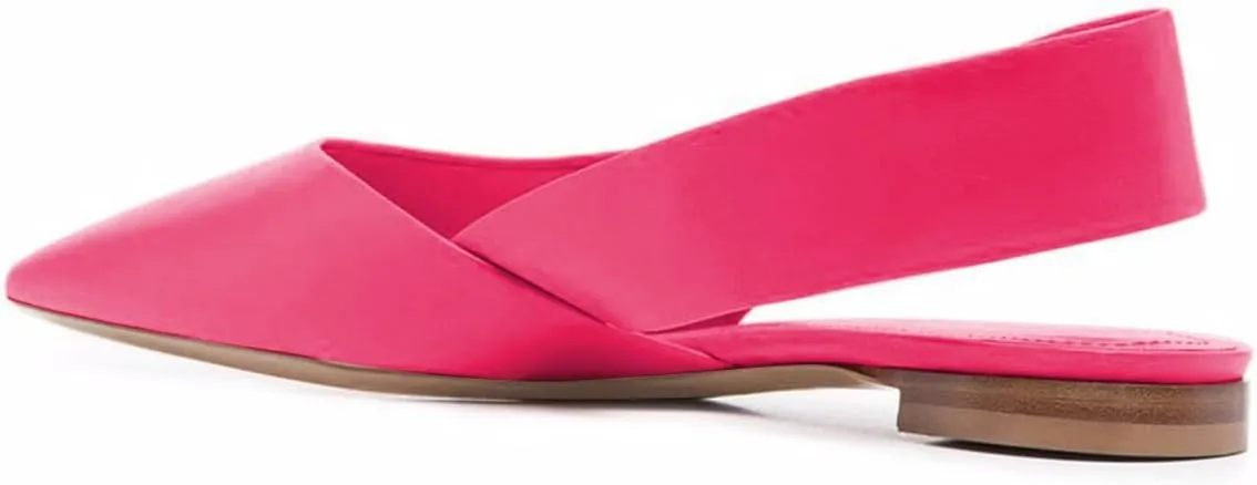 Women Knotted Slingback Slip on Flat Sandals Closed Pointed Toe Comfortable Casual Daily Commuting Ballet Flats Size 4-16 US