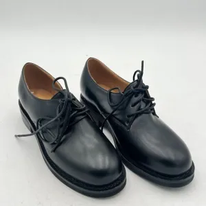 Women Leather Classic Lace up Flat Oxford Low Heel Round Toe Casual Dress Pump
