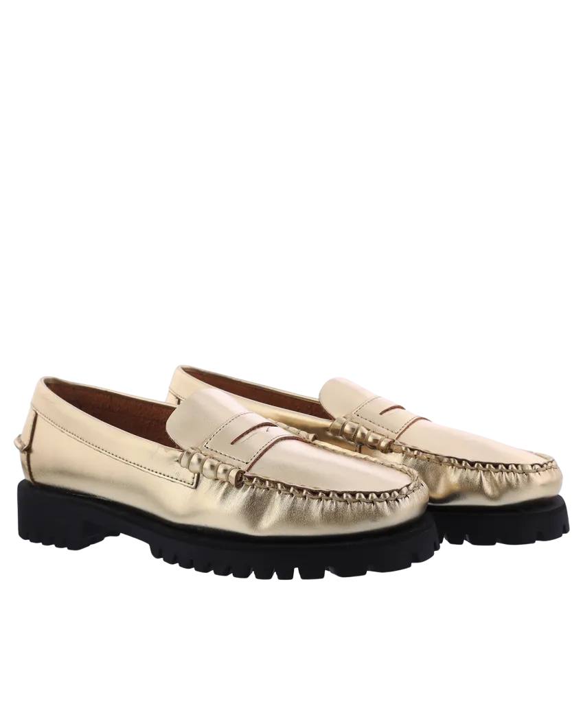 Women Than metallic loafer gold