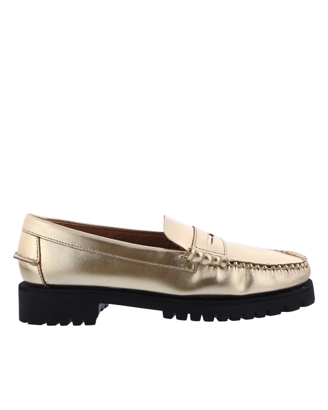 Women Than metallic loafer gold