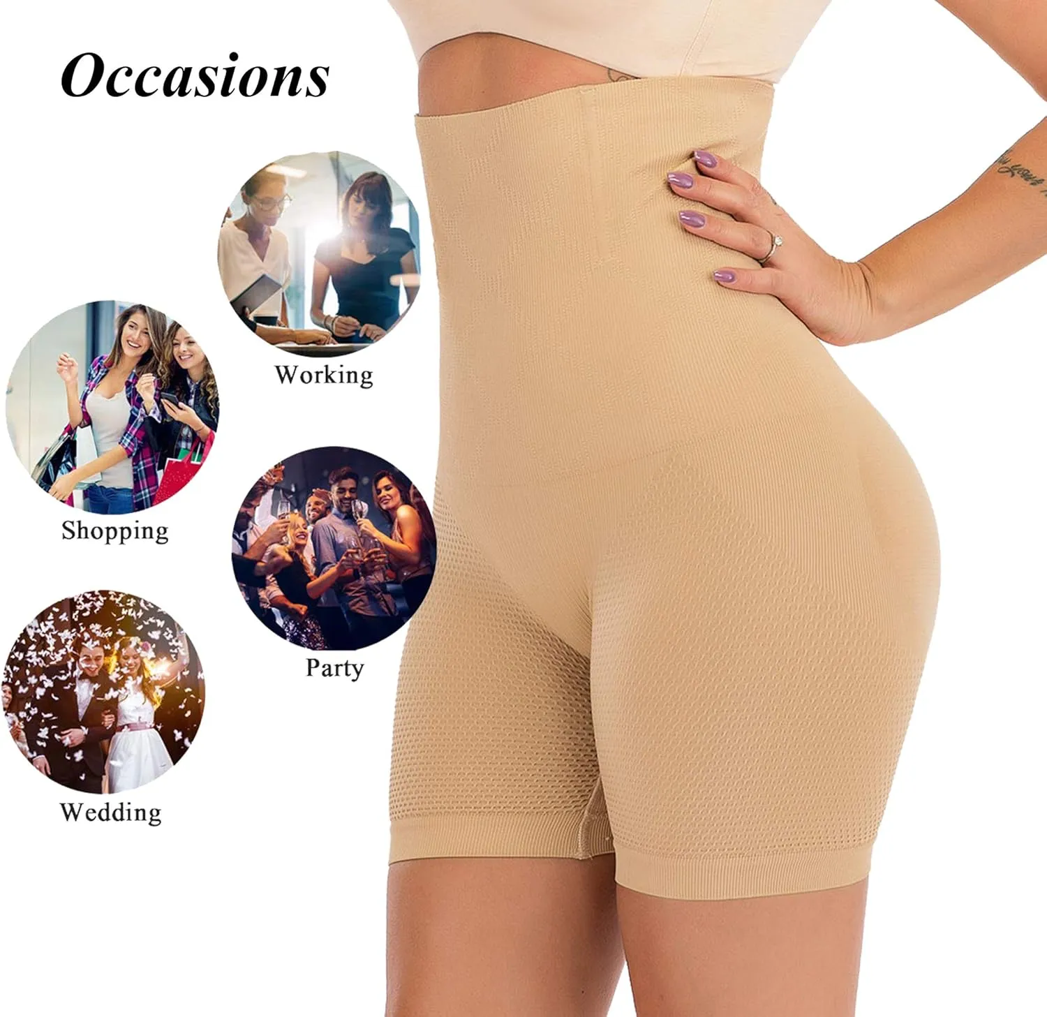 Women Tummy Control Body Shaper High Waist Butt Lifter Thigh Slimmer Shorts Waist Trainer Shapewear Compression Bodysuit