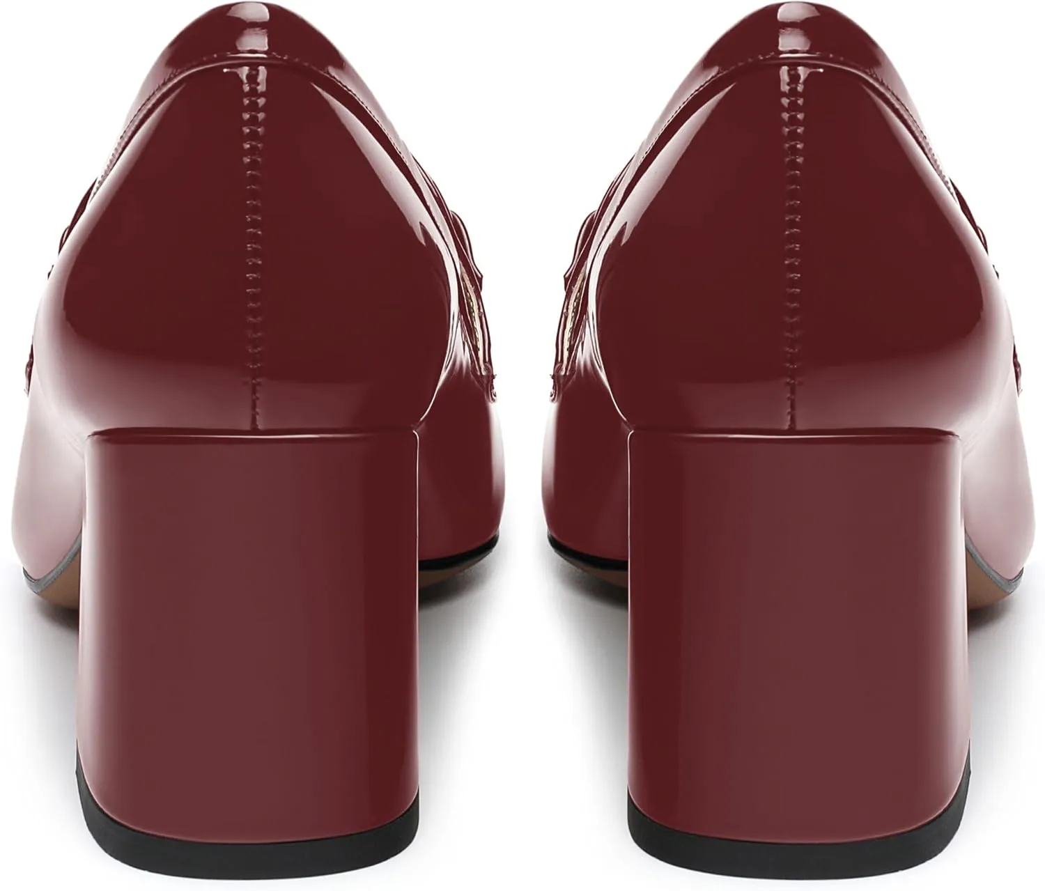Women's Block Heel Bit Loafer, Square Closed Heel Pumps,Elegant and Comfortable Penny Loafers,Commuter Dress Shoes